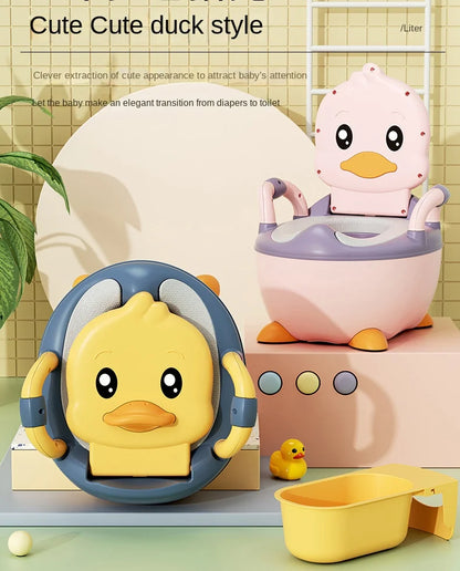 Kids Potty Training Seat - Ergonomic Baby Toilet Chair With Animal Pattern & Comfy Stool - ZOOMNSTORE