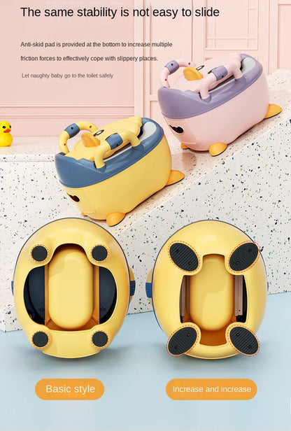 Kids Potty Training Seat - Ergonomic Baby Toilet Chair With Animal Pattern & Comfy Stool - ZOOMNSTORE