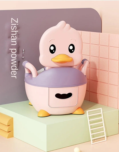 Kids Potty Training Seat - Ergonomic Baby Toilet Chair With Animal Pattern & Comfy Stool - ZOOMNSTORE