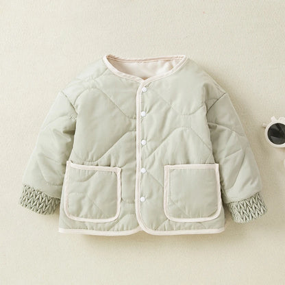 Kids Puffer Jacket - Quilted Winter Coat With Hood, Zipper Closure & Pockets - ZOOMNSTORE