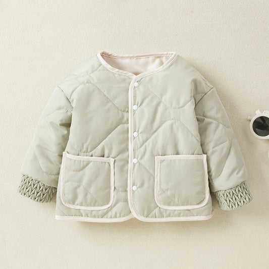 Kids Puffer Jacket - Quilted Winter Coat With Hood, Zipper Closure & Pockets - ZOOMNSTORE