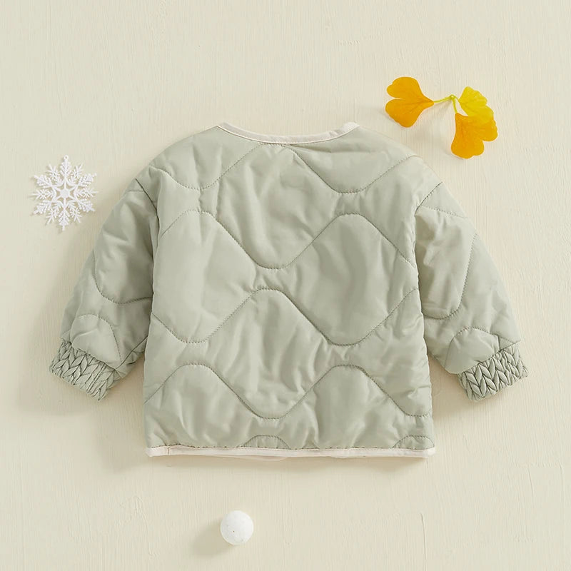 Kids Puffer Jacket - Quilted Winter Coat With Hood, Zipper Closure & Pockets - ZOOMNSTORE