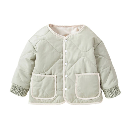 Kids Puffer Jacket - Quilted Winter Coat With Hood, Zipper Closure & Pockets - ZOOMNSTORE