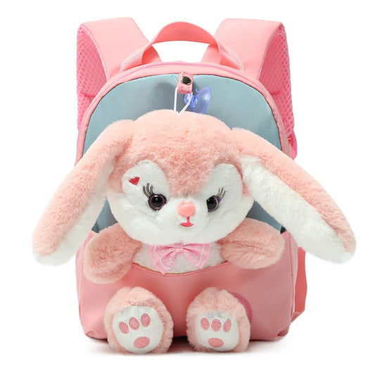 Plush 3D Rabbit Backpack - Cute Cartoon School Bag for Kids - ZOOMNSTORE
