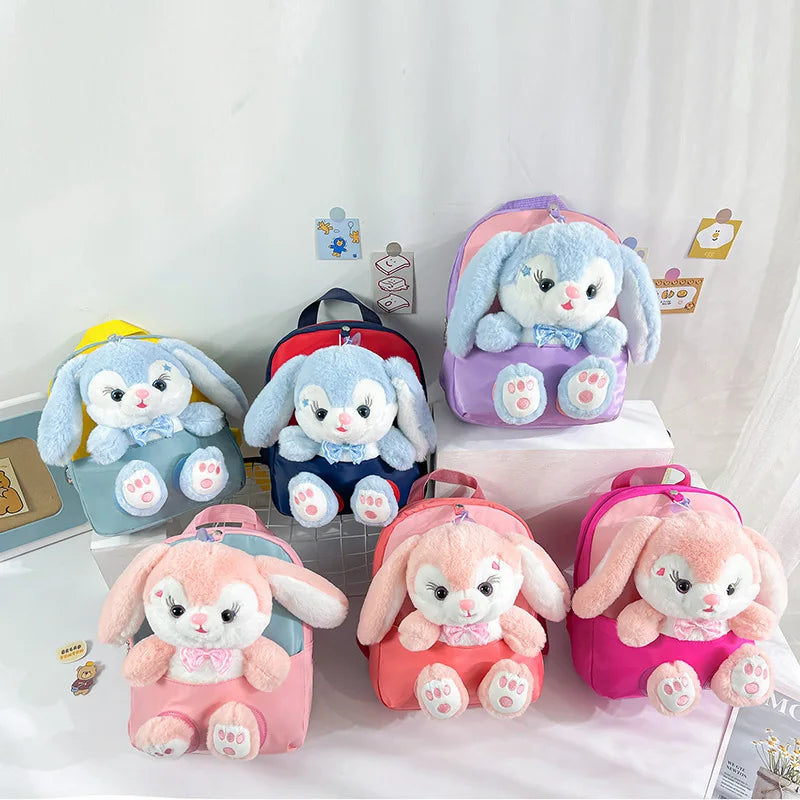 Plush 3D Rabbit Backpack - Cute Cartoon School Bag for Kids - ZOOMNSTORE