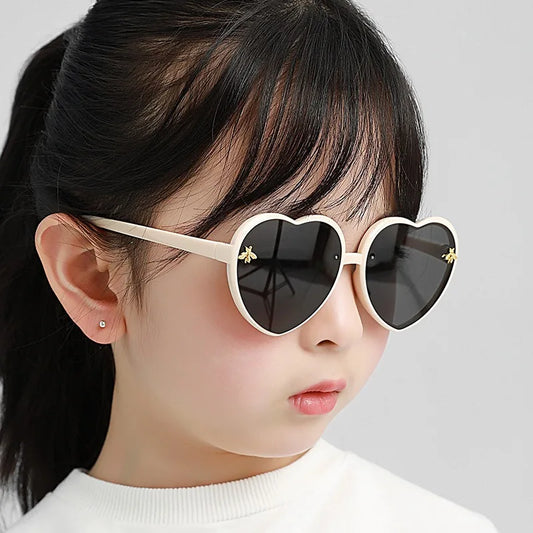 Fashion Heart Kids Sunglasses Children Retro Cute Pink Cartoon Sun Glasses Frame Girls Boys Baby Sunglasses UV400 Eyewear - ZOOMNSTORE