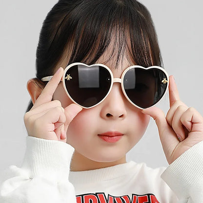 Fashion Heart Kids Sunglasses Children Retro Cute Pink Cartoon Sun Glasses Frame Girls Boys Baby Sunglasses UV400 Eyewear - ZOOMNSTORE