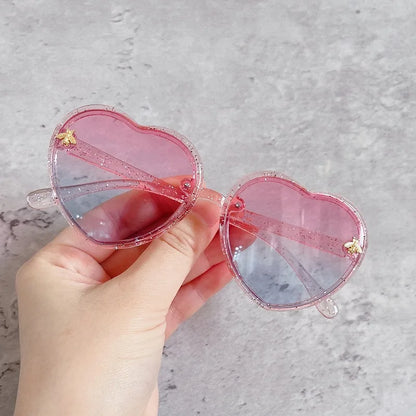 Fashion Heart Kids Sunglasses Children Retro Cute Pink Cartoon Sun Glasses Frame Girls Boys Baby Sunglasses UV400 Eyewear - ZOOMNSTORE