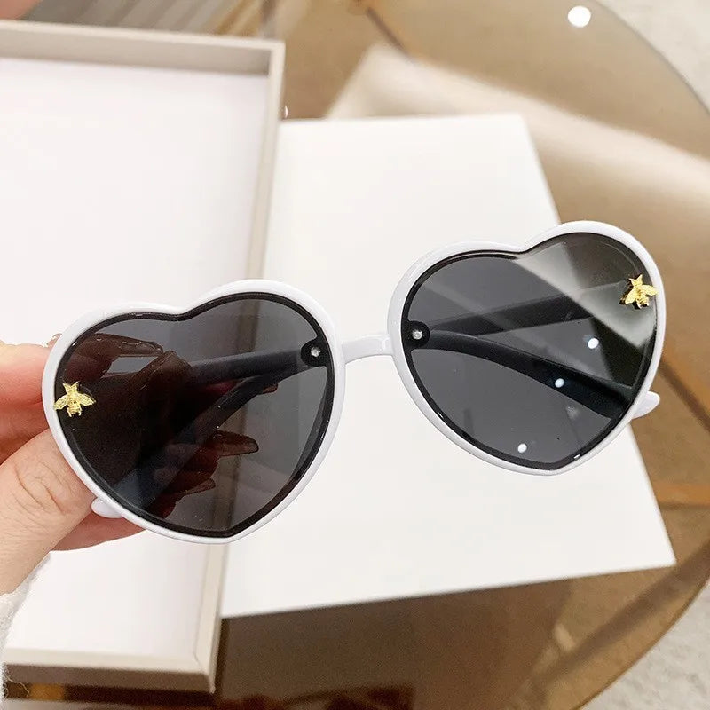 Fashion Heart Kids Sunglasses Children Retro Cute Pink Cartoon Sun Glasses Frame Girls Boys Baby Sunglasses UV400 Eyewear - ZOOMNSTORE