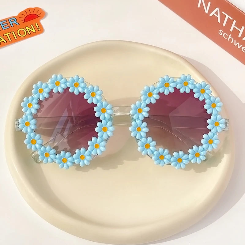 New Kids Sunglasses Children Round Flower Sunglasses Girls Boys Baby Sport Shades Glasses UV400 Outdoor Sun Protection Eyewear - ZOOMNSTORE