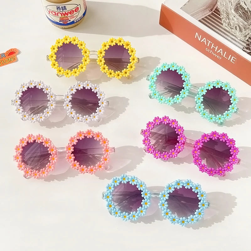 New Kids Sunglasses Children Round Flower Sunglasses Girls Boys Baby Sport Shades Glasses UV400 Outdoor Sun Protection Eyewear - ZOOMNSTORE