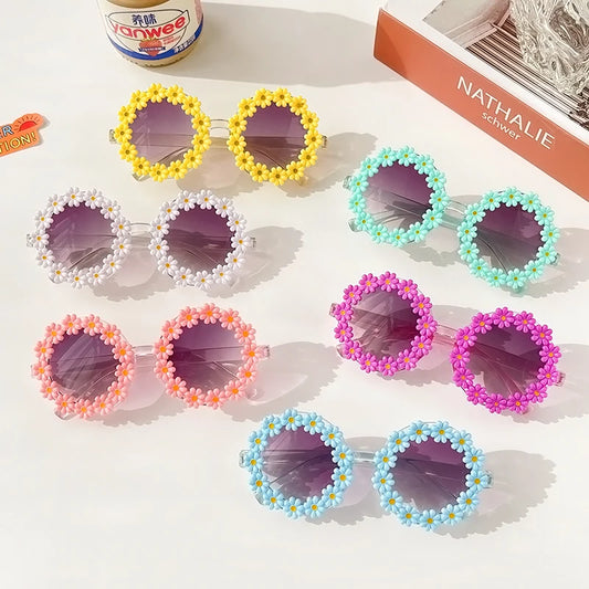 New Kids Sunglasses Children Round Flower Sunglasses Girls Boys Baby Sport Shades Glasses UV400 Outdoor Sun Protection Eyewear - ZOOMNSTORE