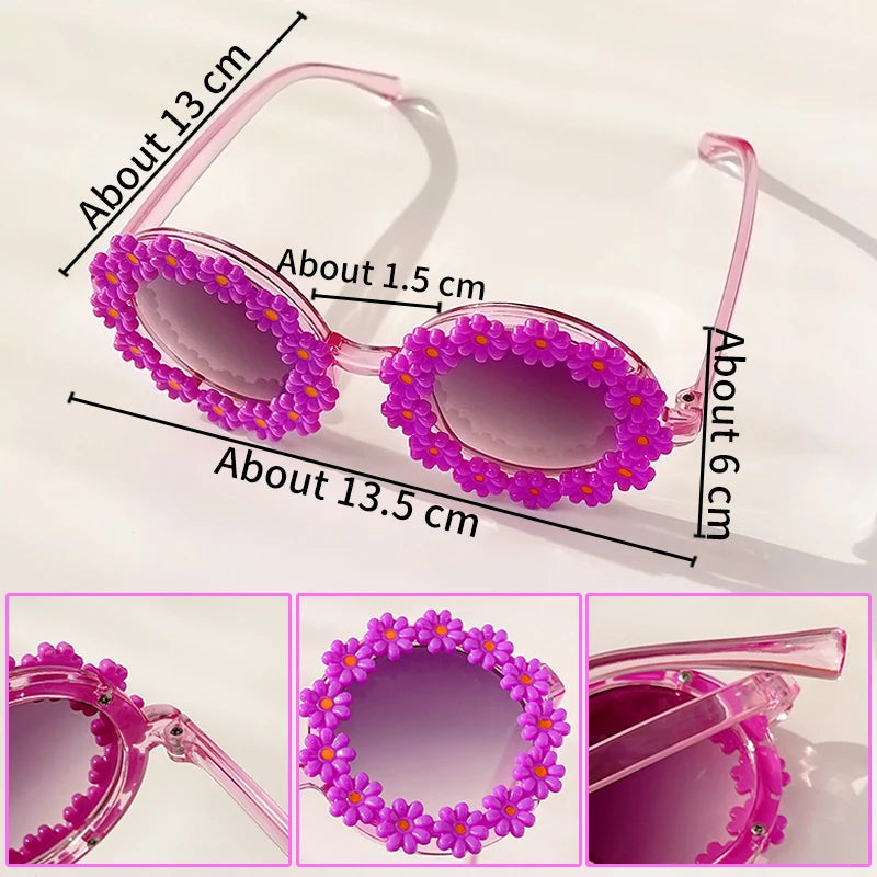 New Kids Sunglasses Children Round Flower Sunglasses Girls Boys Baby Sport Shades Glasses UV400 Outdoor Sun Protection Eyewear - ZOOMNSTORE