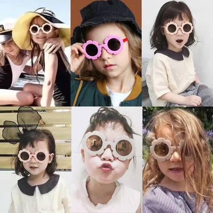 New Kids Sunglasses Children Round Flower Sunglasses Girls Boys Baby Sport Shades Glasses UV400 Outdoor Sun Protection Eyewear - ZOOMNSTORE