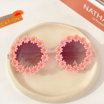 New Kids Sunglasses Children Round Flower Sunglasses Girls Boys Baby Sport Shades Glasses UV400 Outdoor Sun Protection Eyewear - ZOOMNSTORE