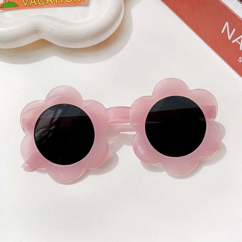 New Kids Sunglasses Children Round Flower Sunglasses Girls Boys Baby Sport Shades Glasses UV400 Outdoor Sun Protection Eyewear - ZOOMNSTORE