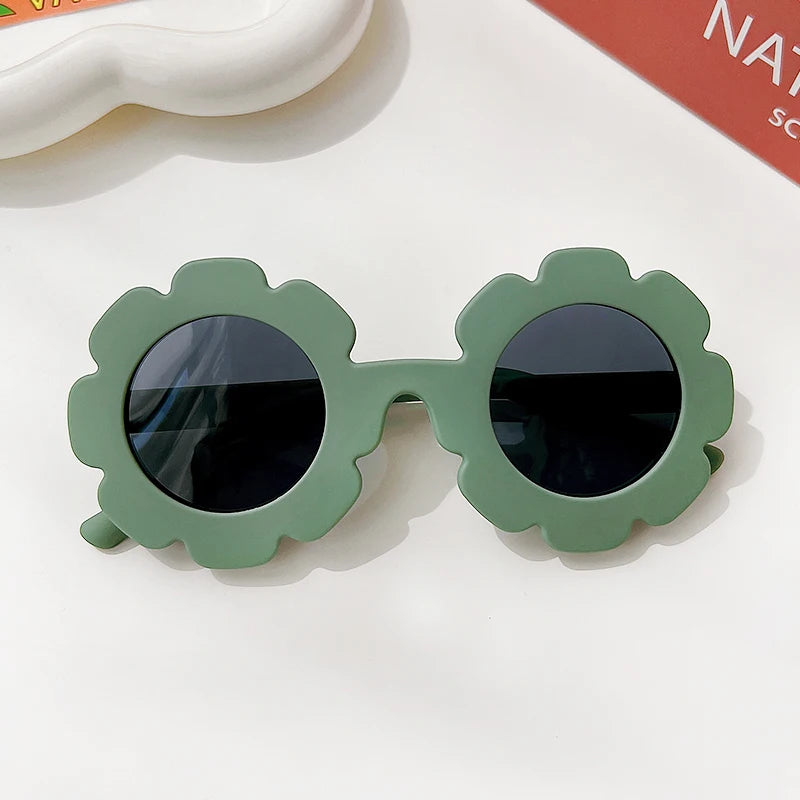 New Kids Sunglasses Children Round Flower Sunglasses Girls Boys Baby Sport Shades Glasses UV400 Outdoor Sun Protection Eyewear - ZOOMNSTORE