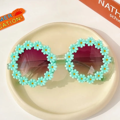 New Kids Sunglasses Children Round Flower Sunglasses Girls Boys Baby Sport Shades Glasses UV400 Outdoor Sun Protection Eyewear - ZOOMNSTORE