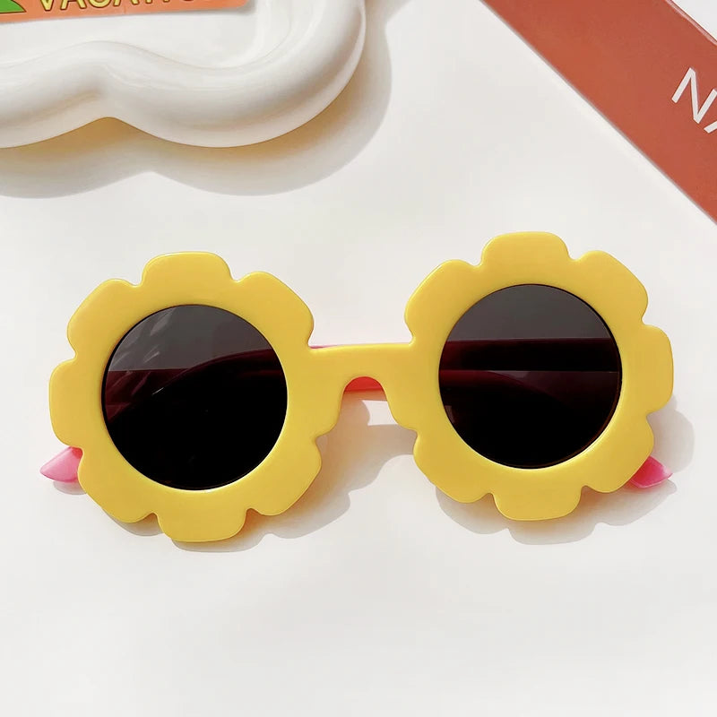 New Kids Sunglasses Children Round Flower Sunglasses Girls Boys Baby Sport Shades Glasses UV400 Outdoor Sun Protection Eyewear - ZOOMNSTORE