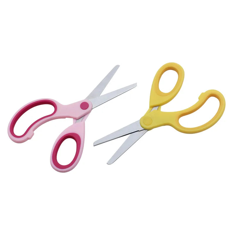 Safty Scissors For Kids Student DIY Paper Children's Left-handed Scissors Scissors With Sleeve Cutting Tool Stationery - ZOOMNSTORE