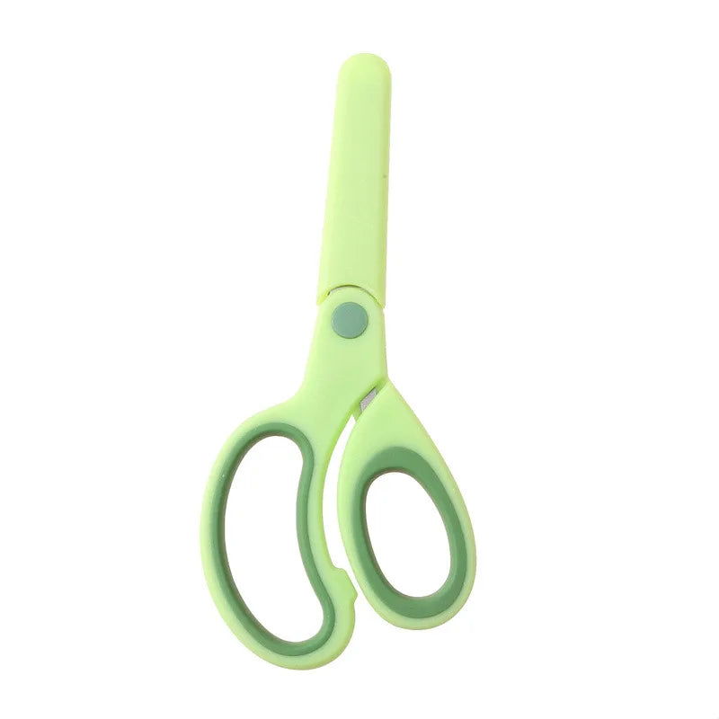 Safty Scissors For Kids Student DIY Paper Children's Left-handed Scissors Scissors With Sleeve Cutting Tool Stationery - ZOOMNSTORE