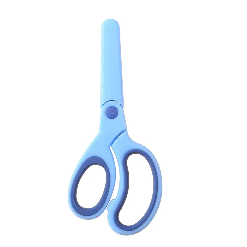 Safty Scissors For Kids Student DIY Paper Children's Left-handed Scissors Scissors With Sleeve Cutting Tool Stationery - ZOOMNSTORE