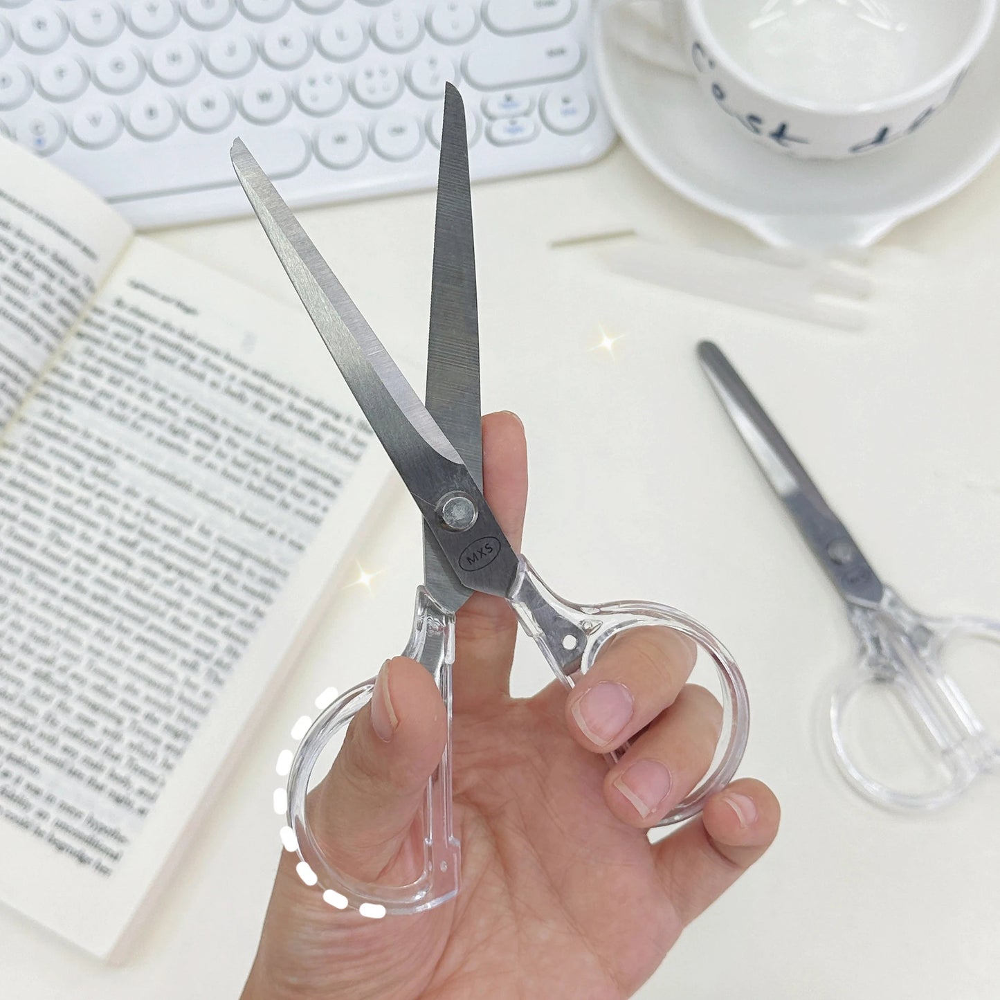 1PC Scissors Simple Kids Children Safety Students Scissors Kindergarten Office Stationery DIY Cut Paper Handmade Scrapbooking - ZOOMNSTORE