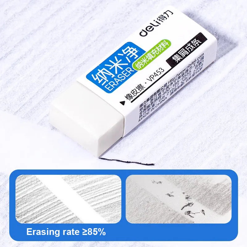 Deli 6pcs Eraser Set Pencil Rubber Soft for Kids Writing Art Drawing Sketches Exam White Erasers Correction Stationery - ZOOMNSTORE