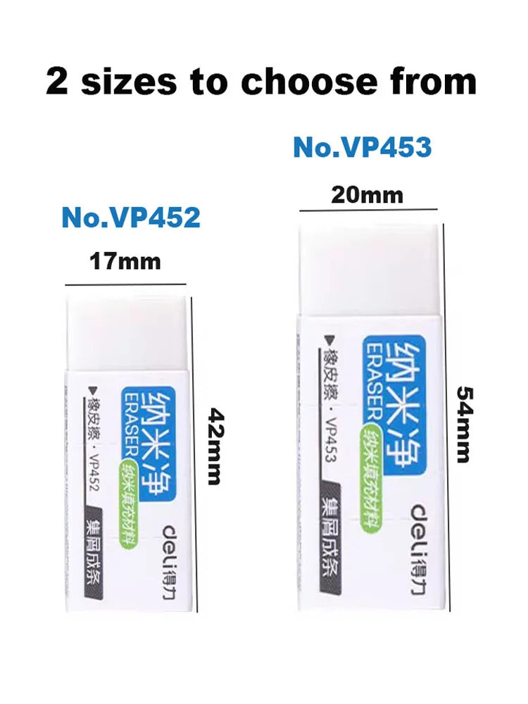 Deli 6pcs Eraser Set Pencil Rubber Soft for Kids Writing Art Drawing Sketches Exam White Erasers Correction Stationery - ZOOMNSTORE