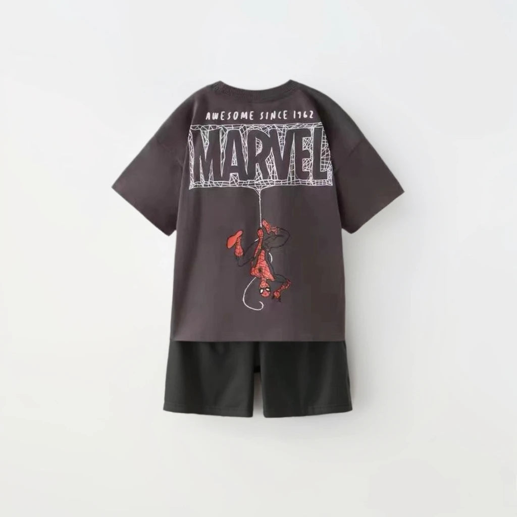 Kids Spiderman Pullover T-Shirt Set - Disney Boys Casual Tracksuit 2pcs - ZOOMNSTORE