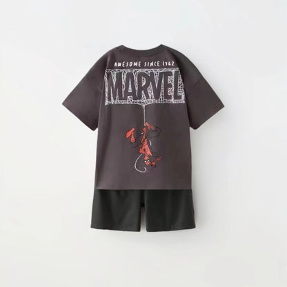 Kids Spiderman Pullover T-Shirt Set - Disney Boys Casual Tracksuit 2pcs - ZOOMNSTORE