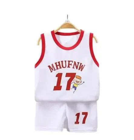 Kids Summer Basketball Set - Sleeveless T-shirt  Shorts Quick-drying Sports Wear - ZOOMNSTORE