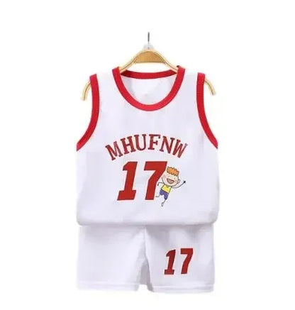 Kids Summer Basketball Set - Sleeveless T-shirt  Shorts Quick-drying Sports Wear - ZOOMNSTORE