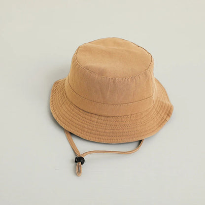 Summer Kids Bucket Hat Solid Color Boys Girls Sun Visor Cap Outdoor Fashion Beach Children Fisherman Caps Toddler Panama Hats - ZOOMNSTORE