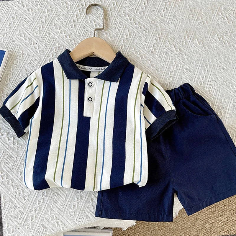 Kids Summer Clothing Set - Boys Cotton T-Shirt  Shorts 2PCS - ZOOMNSTORE