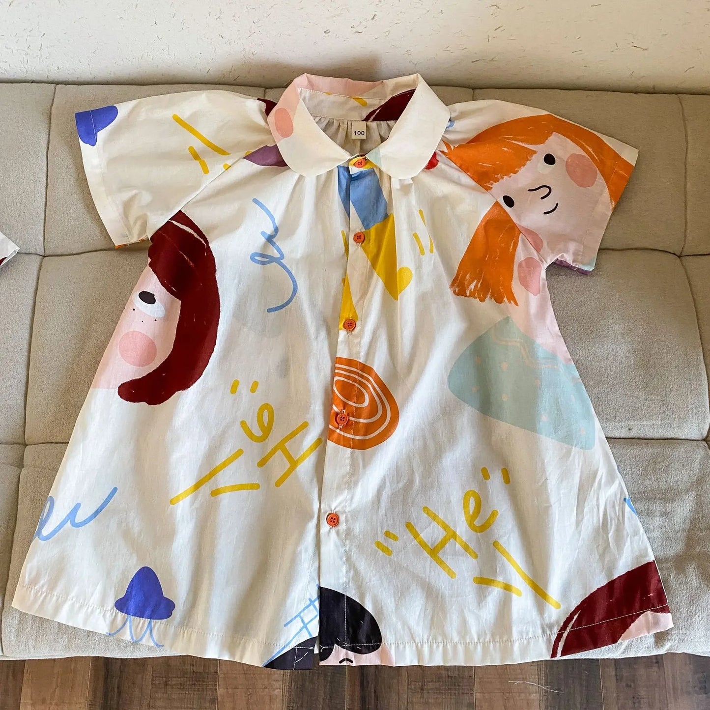 Kids Summer Clothing Set - Boys Two Piece Suit  Girls Graffiti Dress - ZOOMNSTORE