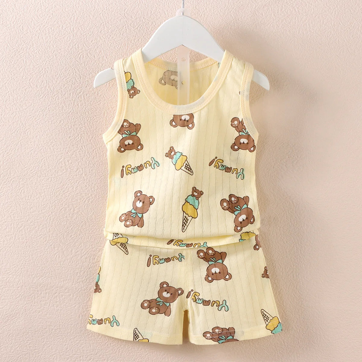 Kids Summer Vest  Shorts Set - Cute Breathable Sleeveless Top for Children - ZOOMNSTORE