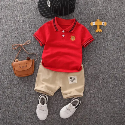 Kids Summer Cotton Outfit - Boys T-Shirt  Shorts Set - ZOOMNSTORE