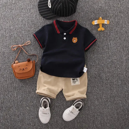 Kids Summer Cotton Outfit - Boys T-Shirt  Shorts Set - ZOOMNSTORE