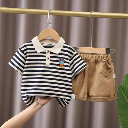 Kids Summer Cotton Outfit - Boys T-Shirt  Shorts Set - ZOOMNSTORE