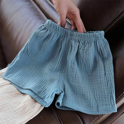 Cotton Linen Kids Girls Shorts Solid color Summer Boys Five-point Pants for Children's Baby Clothing - ZOOMNSTORE