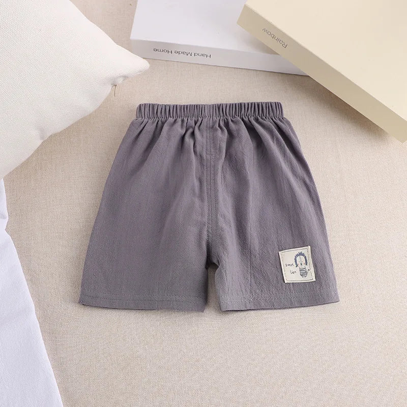 Kids Summer Cartoon Shorts - Boys Girls Cotton Linen Casual Pants 1-5 Years - ZOOMNSTORE