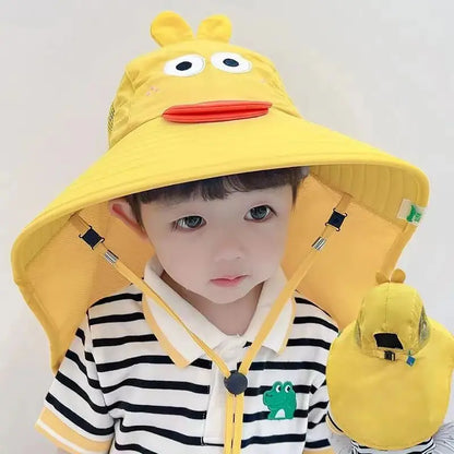 Outdoor Summer Hat for Kids Children Sun Hat Neck Ear Cover Sun Protection Beach Caps Kids Boy Girl Flap Cap for Children - ZOOMNSTORE