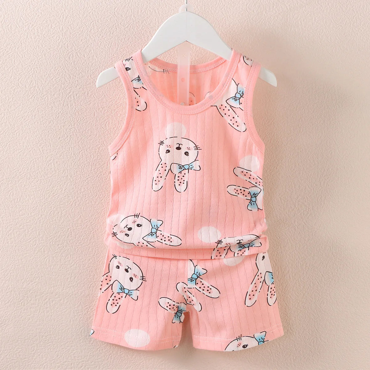 Kids Summer Vest  Shorts Set - Cute Breathable Sleeveless Top for Children - ZOOMNSTORE