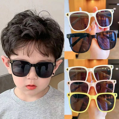 Cute Iridescent Square Sunglasses for Kids - Candy Color Shades for Boys and Girls - ZOOMNSTORE