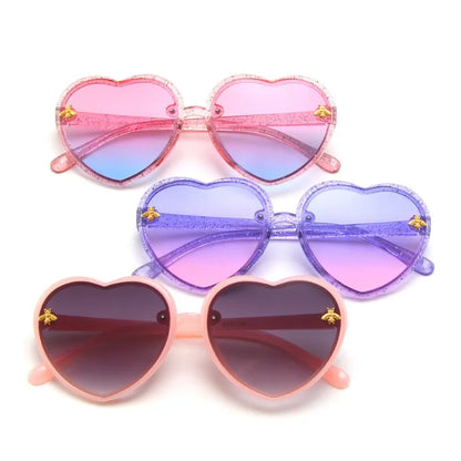 Fashion Heart Kids Sunglasses Children Retro Cute Pink Cartoon Sun Glasses Frame Girls Boys Baby Sunglasses UV400 Eyewear - ZOOMNSTORE