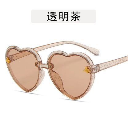 Fashion Heart Kids Sunglasses Children Retro Cute Pink Cartoon Sun Glasses Frame Girls Boys Baby Sunglasses UV400 Eyewear - ZOOMNSTORE