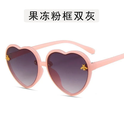 Fashion Heart Kids Sunglasses Children Retro Cute Pink Cartoon Sun Glasses Frame Girls Boys Baby Sunglasses UV400 Eyewear - ZOOMNSTORE