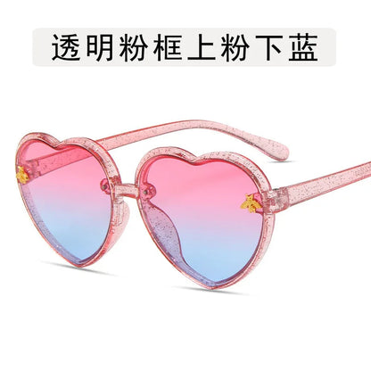 Fashion Heart Kids Sunglasses Children Retro Cute Pink Cartoon Sun Glasses Frame Girls Boys Baby Sunglasses UV400 Eyewear - ZOOMNSTORE