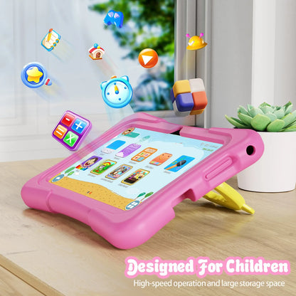Kids Tablet - 7 Inch Android 11 32GB WiFi Bluetooth Dual Camera Educational Software Proof Case - ZOOMNSTORE